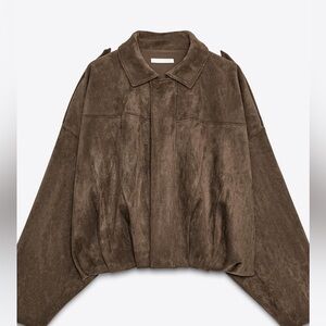 Zara suede effect bomber jacket
